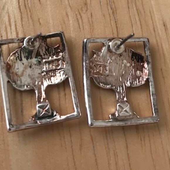 Palm tree Moon Earrings Open Cut Design Retro - Picture 8 of 8